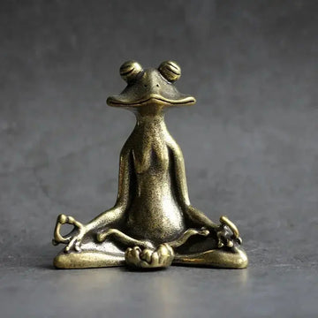 Zen Frog Incense Holder – Solid Bronze Retro Copperware Tea Pet Ornament | Futahome Home & Meditation Decor