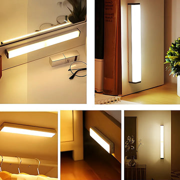 Wireless LED Motion Sensor Night Light – USB Rechargeable, Magnetic Strip Lamp for Closet, Kitchen, Bedroom & Hallways – 10–50cm | Futahome
