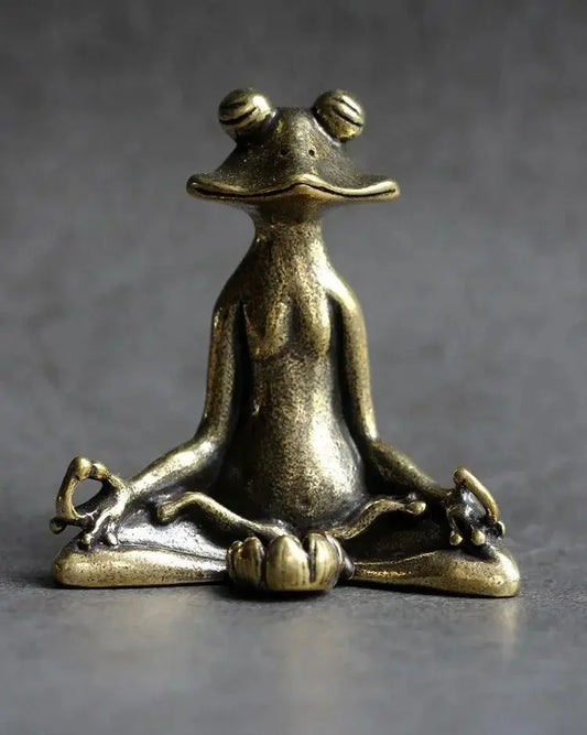 Zen Frog Incense Holder – Solid Bronze Retro Copperware Tea Pet Ornament | Futahome Home & Meditation Decor